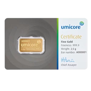 Umicore 2.5g Gold Bar